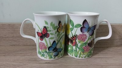 單價）英國製 ROY KIRKHAM Butterflies系列骨瓷咖啡茶杯，容量約320ml，高10.5*口徑7.5公分 星巴克 royal wedgwood