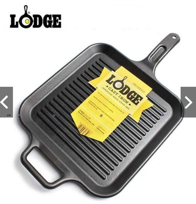 愛寶買賣 Lodge 12 Square Cast Iron Grill Pan 12吋平底牛排煎鍋-P12SGR3