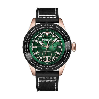男士手錶 REDEAR瑞迪爾新品全自動機械錶 個性地球錶盤時尚商務輕奢手錶男
