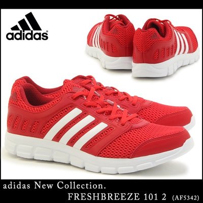 【鞋印良品】ADIDAS 愛迪達 Breeze 101 2 M 男款 輕量透氣 紅白 運動 路跑 跑鞋 紅白AF5342