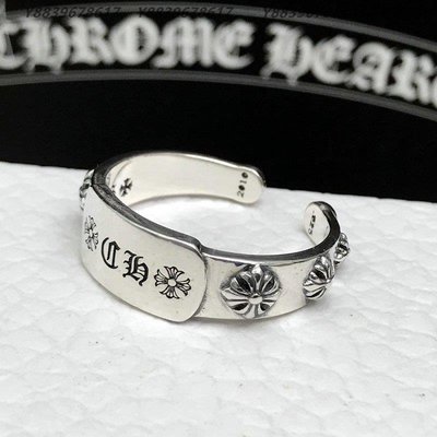 925純銀個性十字架戒指男女款Chrome Hearts克羅心日韓潮復古泰銀開口戒指環