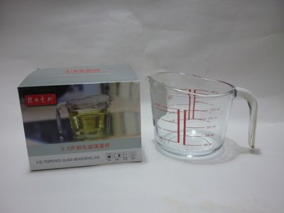 (玫瑰Rose984019賣場) 菲內克斯強化厚玻璃 量杯(鋼化玻璃)500cc(有把手)~可微波.烤箱使用耐熱400度