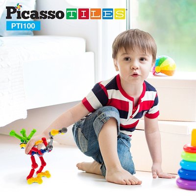 美國畢卡索Picasso Tiles PTI100畢卡索竹節積木100入 樂高 lego參考
