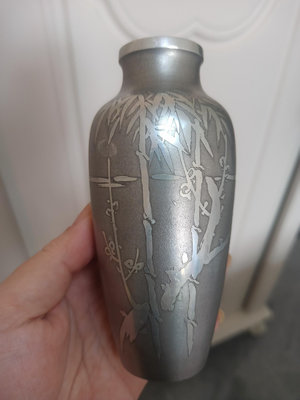 日本 錫半造 本錫花瓶 置物 品相不錯 收藏佳品 全新 有輕