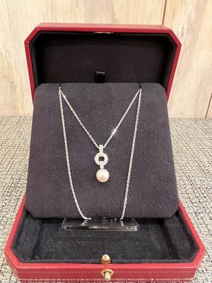 Cartier 卡地亞 750 HIMALIA 0.25CT 珍珠 鑽石 白K金 項鍊 鑽圈