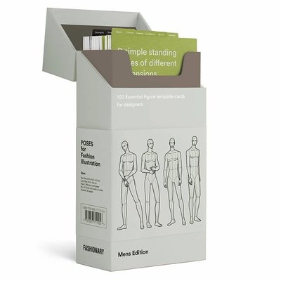 ��樂書購�� POSES FOR FASHION ILLUSTRATION CARD BOX 100張男裝設計手繪練習