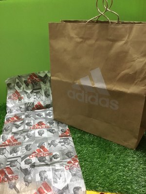 正版 adidas 愛迪達 特大牛皮紙袋+包裝紙 提袋 收納
