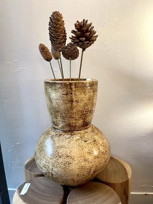 陶土花瓶 花器 2顏色可選- Cream&GreyTable  Vase