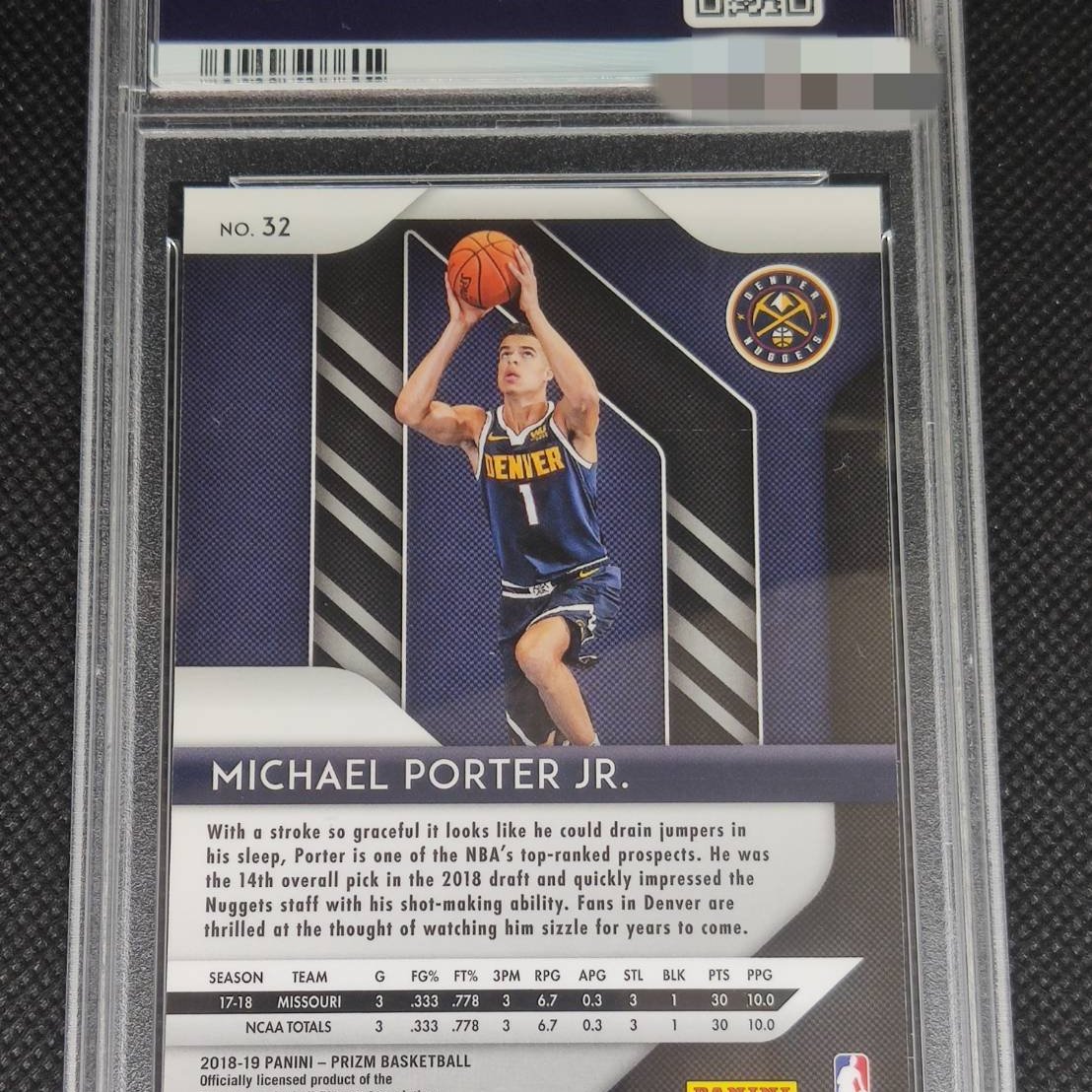 2018 Panini Prizm #32 Michael Porter Jr RC PSA10 金塊新希望| Yahoo