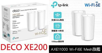含發票~TP-Link Deco XE200 AXE11000 WI-FI 6E 三頻 6G頻段 WIFI分享器 路由器