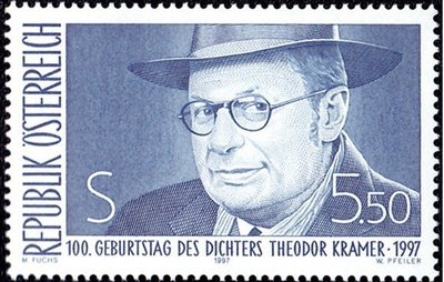 奧地利郵票---1997年---詩人---雕刻版--- 1 全---F522---集錦專題