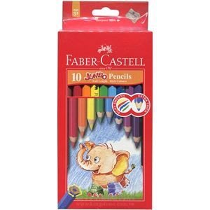 【紙百科】 Faber-Castell 大六角粗芯色鉛筆,6.0mm,10色,內附削鉛筆器,各階段兒童皆可使用,無毒