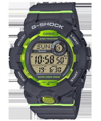 【金台鐘錶】CASIO卡西歐G-SHOCK G-SQUAD 藍牙連線功能 計步器 (消光灰綠) GBD-800-8