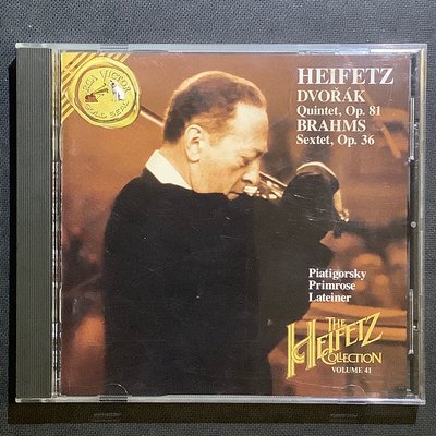 Heifetz海飛茲/小提琴 Dvorak德弗札克/鋼琴五重奏 & Brahms布拉姆斯/弦樂六重奏/匈牙利舞曲 皮亞提果斯基/大提琴 1994年美國版