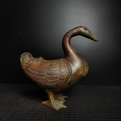 戰國青銅鴨型高30厘米寬29厘米重2.5公斤78036662【萬寶樓】銅器 佛像 擺件