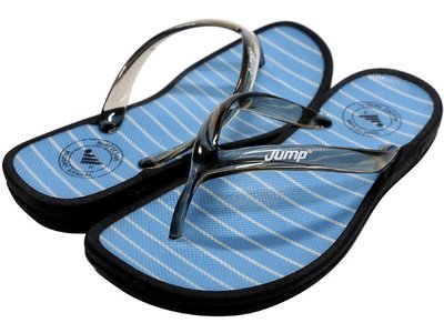 鞋大王Jump 036 水藍×黑 夾腳拖鞋(防水、防滑)【台灣製】