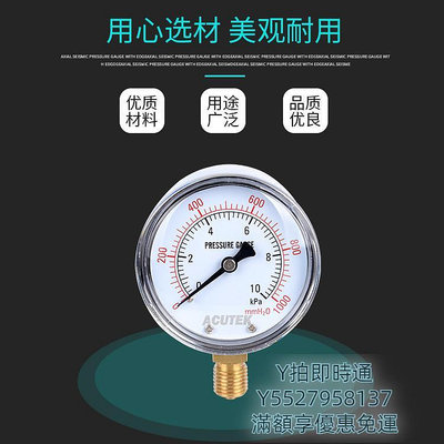 壓力表ACUTEK膜盒壓力表 YE60  10KPA M14*1.5 煤氣表 微壓表 天然氣表