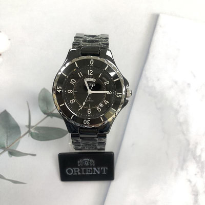 「官方授權」ORIENT東方錶 女 中型黑陶瓷 石英腕錶 (HS9BC21S) 38mm