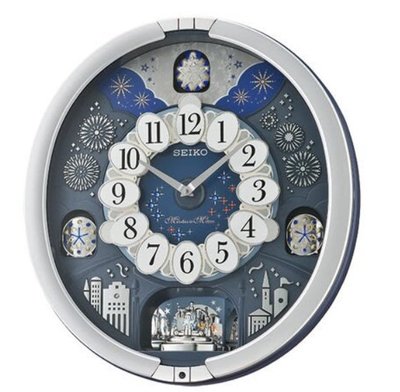[時間達人] SEIKO CLOCK QXM379S 日本精工歐洲皇室旋轉面盤 皇家慶典繽紛煙火水晶擺飾旋轉鐘盤音樂掛鐘