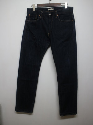 【G.Vintage】Uniqlo jeans UJ MIJ 深藍色高級直筒牛仔褲34腰