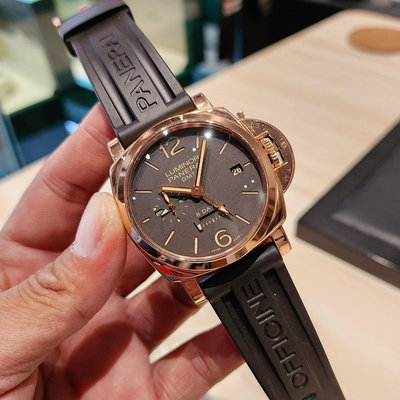 【個人藏錶】 PANERAI 沛納海 PAM576 18K紅金材質 8日動能顯示 GMT 日夜 44mm 2015全套 台南二手錶 pam233