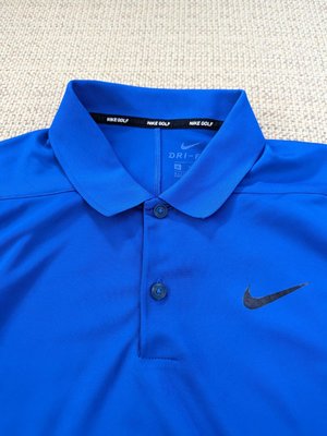 Nike golf dri fit 寶藍色高爾夫球運動Polo衫 彈性排汗Polo衫 L號 XL號