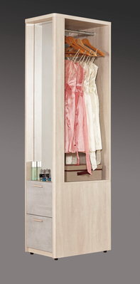 【生活家傢俱】CM-133-5：1.4尺鏡面衣櫃【台中家具】開放式衣櫥 穿衣鏡 清水模 低甲醛木心板 台灣製造