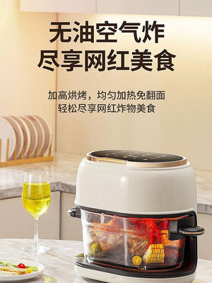 玻璃空氣炸鍋4L大容量可視多功能預約電烤箱110V電壓台灣英規歐規-Princess可可