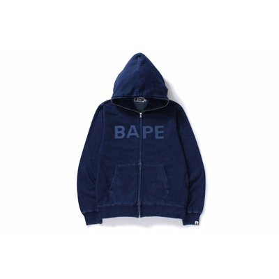 A Bathing ape bape indigo full zip hoodie 單寧牛仔連帽外套