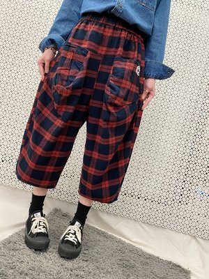 蘋果樹 韓國服飾 • OOPS八分格紋褲 無彈性