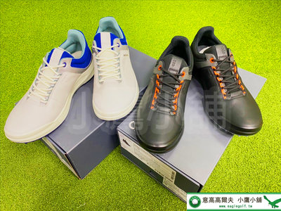 [小鷹小舖] ECCO GOLF 高爾夫球鞋 男仕 EC100804 無釘 防潑水性能 柔軟透氣  鞋底防滑耐磨 黑/白
