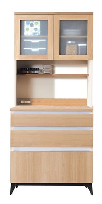 【生活家傢俱】HJS-714-(2+3)：系統2.8尺餐櫃組-北美橡木【台中家具】收納櫃 櫥櫃 碗盤櫃 低甲醛E1系統板