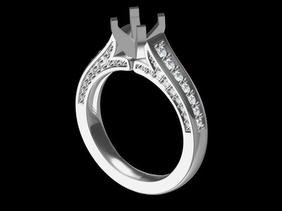 18K金鑽石1克拉空台 婚戒指鑽戒台女戒線戒 款號RD21510 特價45,400 另售GIA鑽石裸石