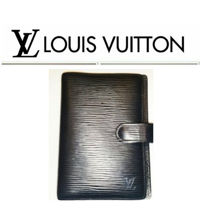 (售?) Louise Vuitton 六孔3卡多功能商務筆記本 記事本 名片夾 信用卡夾 LV黑短夾698 一元起標