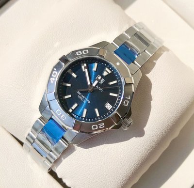 TAG HEUER Aquaracer 藍色面錶盤 銀色不鏽鋼錶帶 石英 女士手錶 WBD1312.BA0740