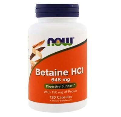 ✿大地✿Now 甜菜鹼鹽酸鹽  Betaine  HCL 648 mg*120顆(素) 耐酸蛋白酶 委任空運服務