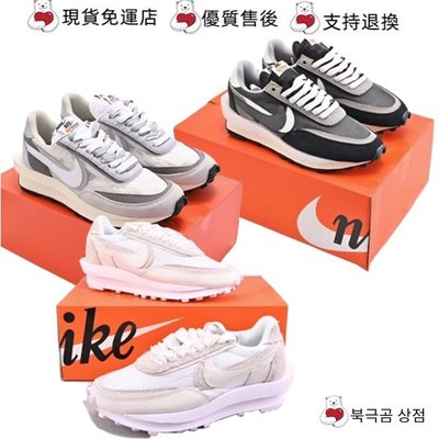 促銷Nike Sacai x LDWaffle White Nylon全白灰白黑灰解構BV0073-101