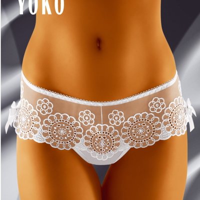 最後一件出清【 歐洲 Wolbar】女仕低腰精緻典雅_網紗刺繡蕾絲平口褲/丁字(0124)Yoko(S)