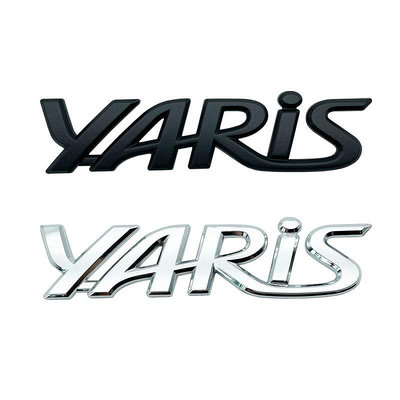 汽車配件 3D ABS 銀  黑色徽標字母貼紙汽車後身標誌貼花豐田 Yaris Prius Camry Chr TRD