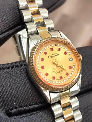 Cadinar 蠔式 日期顯示 半金 生活防水 女石英錶 可正常使用 手圍18公分