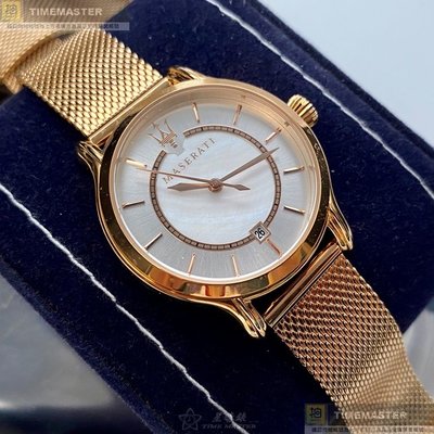 MASERATI手錶,編號R8853118506,34mm玫瑰金錶殼,玫瑰金色錶帶款