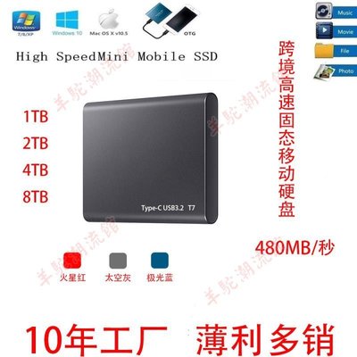 T7 500GB 1TB  USB3.2 Type-c移動SSD固態硬高速500m/秒