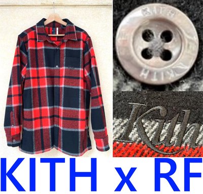 BLACK近全新KITH法蘭榮格紋羊毛混紡RONNIE FIEG蘇格蘭襯衫外套
