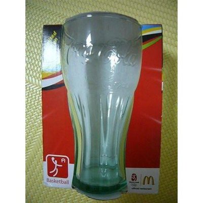 麥當勞~可口可樂~2008 奧運 紀念杯~籃球~曲線杯~玻璃杯~水杯 可樂杯 收藏品~80元