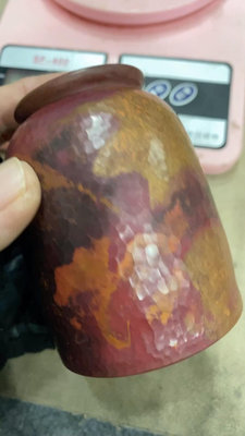 日本玉川堂 斑紫銅銅茶葉罐一只  玉川堂制作  底款在銘