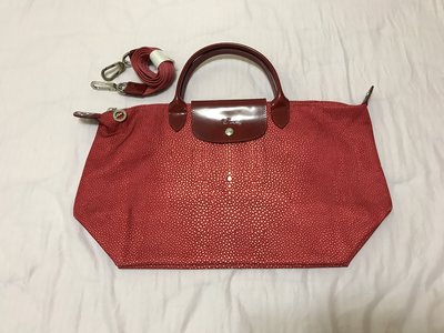 Longchamp Le Pliage 紅色M號水餃包(全新)