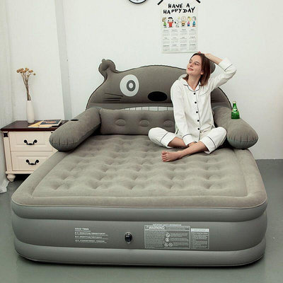廠家直銷✅充氣床家用雙人氣墊床單人加厚懶人床卡通折疊床便攜床龍貓沙發床