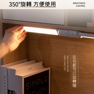 交換禮物 雙頭旋轉宿舍燈 LED磁吸式壁掛檯燈 白色 (USB充電)  雙頭設計，350度旋轉方便使用