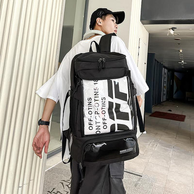 現貨 2024新款韓版潮酷背包男旅游休閑大容量雙肩包個性學生書包