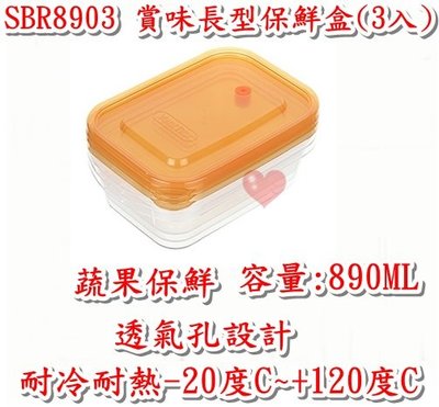 《用心生活館》台灣製造  賞味長型保鮮盒(3入) 尺寸20.7*13.7*6.2cm 密封式保鮮盒 SBR8903